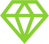 Grünes Icon mit dem Zeichen eines Diamanten